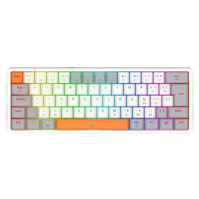 Teclado Mecânico Gamer Redragon Akali, RGB, Switch Brown, K642wgo-RGB (pt-brow)