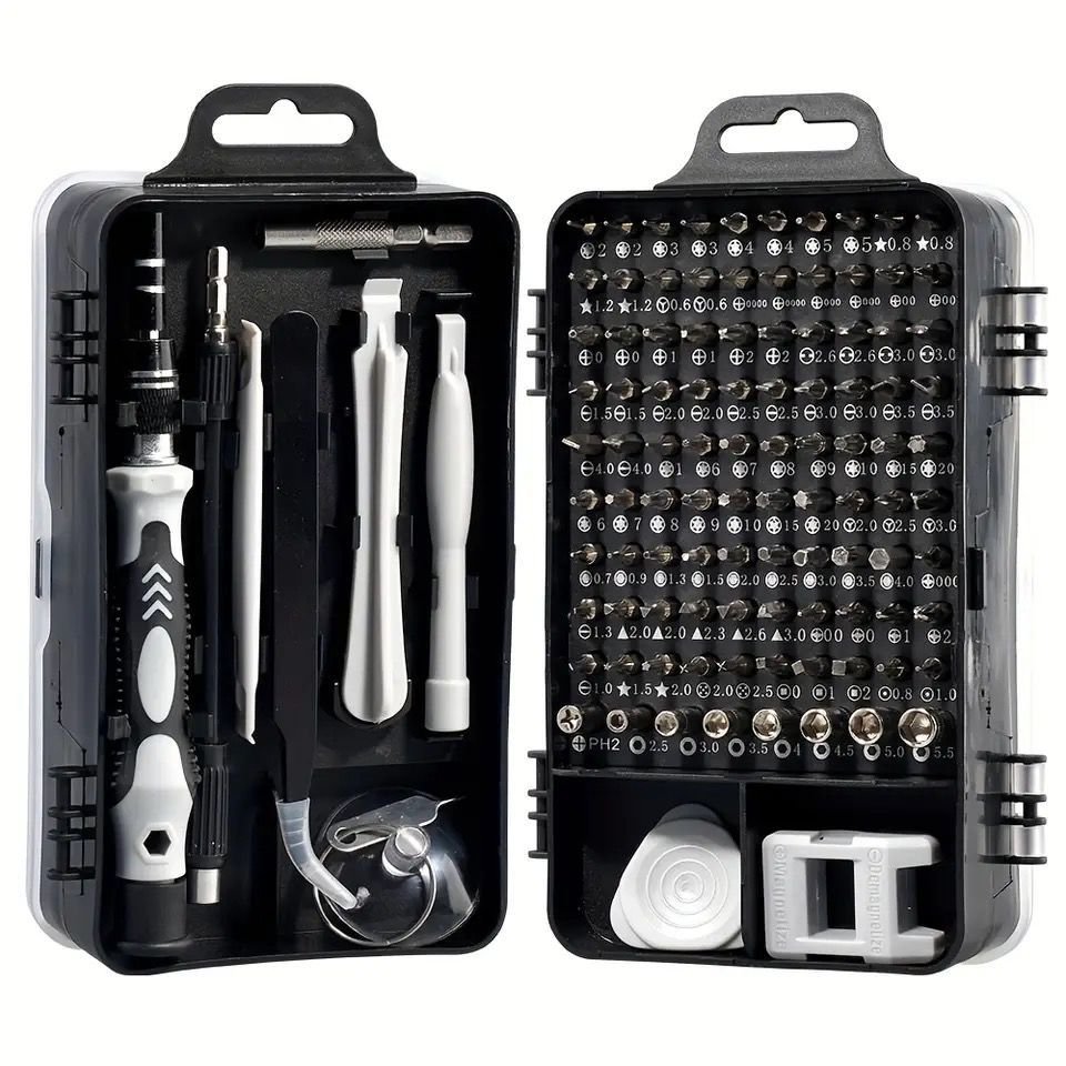 Kit Com 117 Chave Em 1 Com Maleta – Chave Para Celular, Notebook, Relógio, Eletrônicos – Multifuncional, Magnético E Profissional