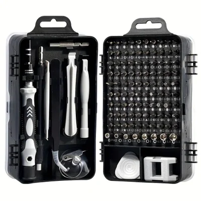 Kit Com 117 Chave Em 1 Com Maleta – Chave Para Celular, Notebook, Relógio, Eletrônicos – Multifuncional, Magnético E Profissional