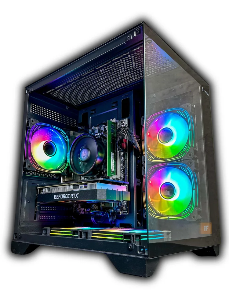 Computador PC Gamer Aquário Preto Balão.info Ryzen 5 5500, 16gb Ram, Nvidia RTX 3050 6gb, SSD 500gb, WINDOWS 11 Pro