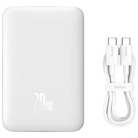 Carregador Portátil Powerbank Magsafe Baseus Iphone 10000mah 20w Turbo Branco