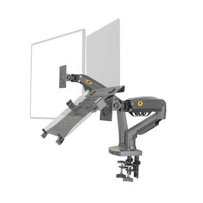Suporte Duplo Notebook E Monitor Articulado Com Bandeja E Pistão A Gás Para Mesa - North Bayou F160 Fp-2 Nb