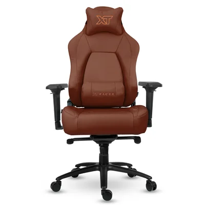 Cadeira Gamer Xt Racer Fire Gun Em Couro Legítimo Marrom