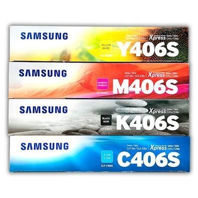 Kit 4 Toner Clt-406s P/ Impressora Samsung 365 C460 Bk+c+y+m
