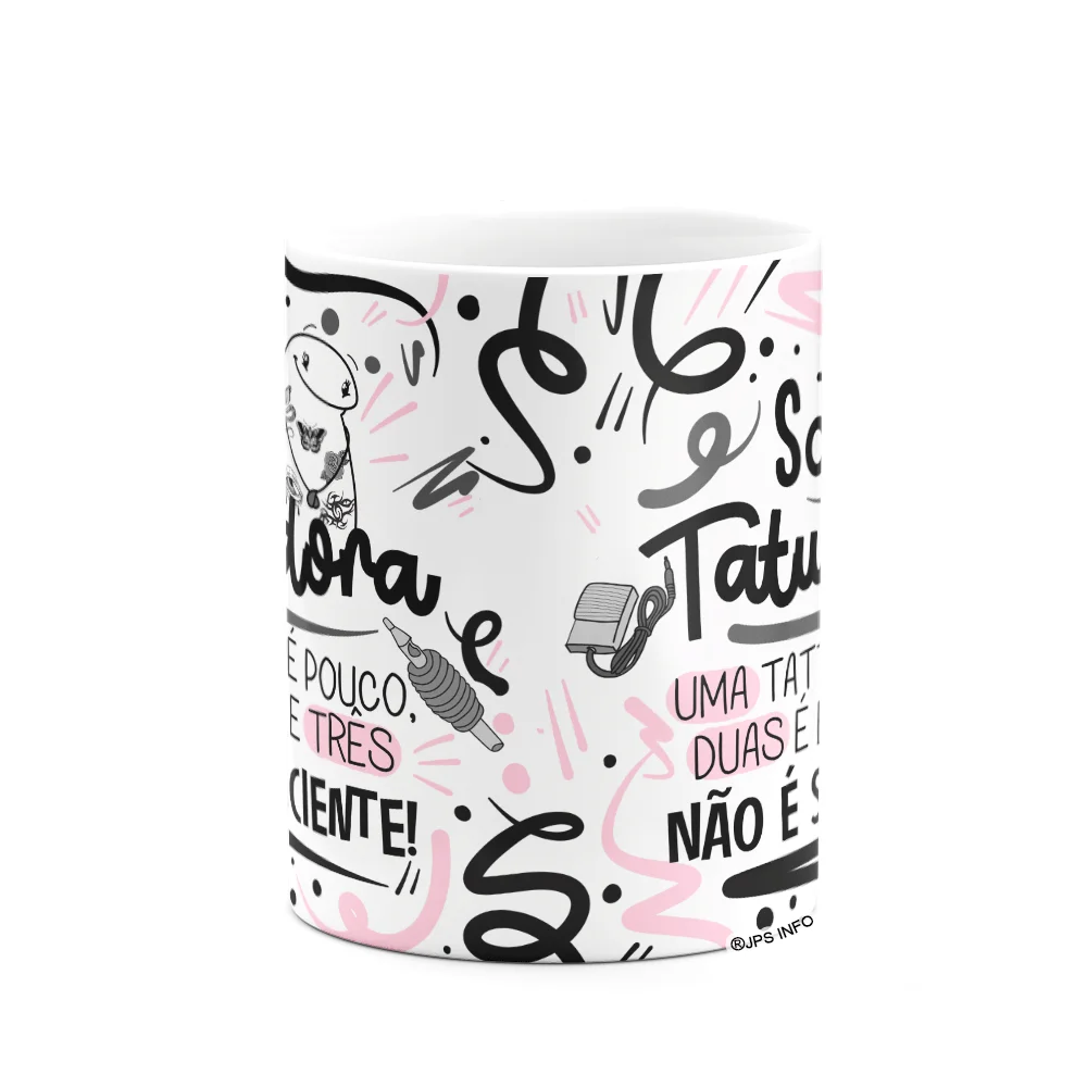 Imagem 2 de 3 do produto Caneca Flork Profissões - Sou Tatuadora - 325ml Branca