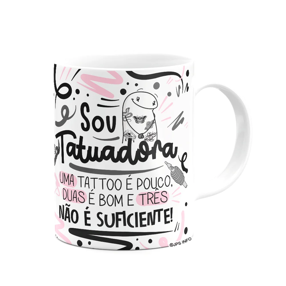 Imagem 3 de 3 do produto Caneca Flork Profissões - Sou Tatuadora - 325ml Branca