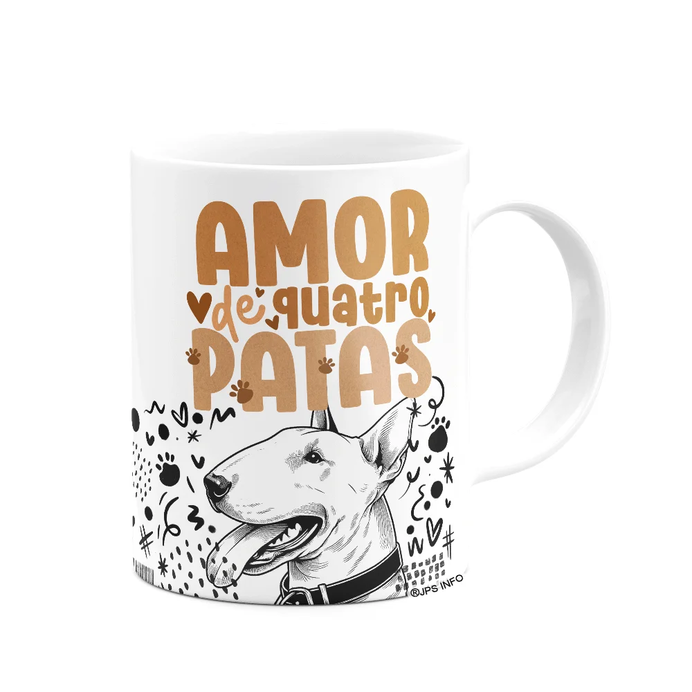 Imagem 3 de 3 do produto Caneca - Amor De Quatro Patas - Cachorro Bull Terrier