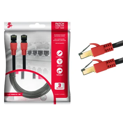 Cabo De Rede Blindado Rj45 Cat7 600mhz 10gbps 3 Mts