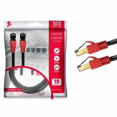 Cabo De Rede Blindado Rj45 Cat7 600mhz 10gbps 15mts