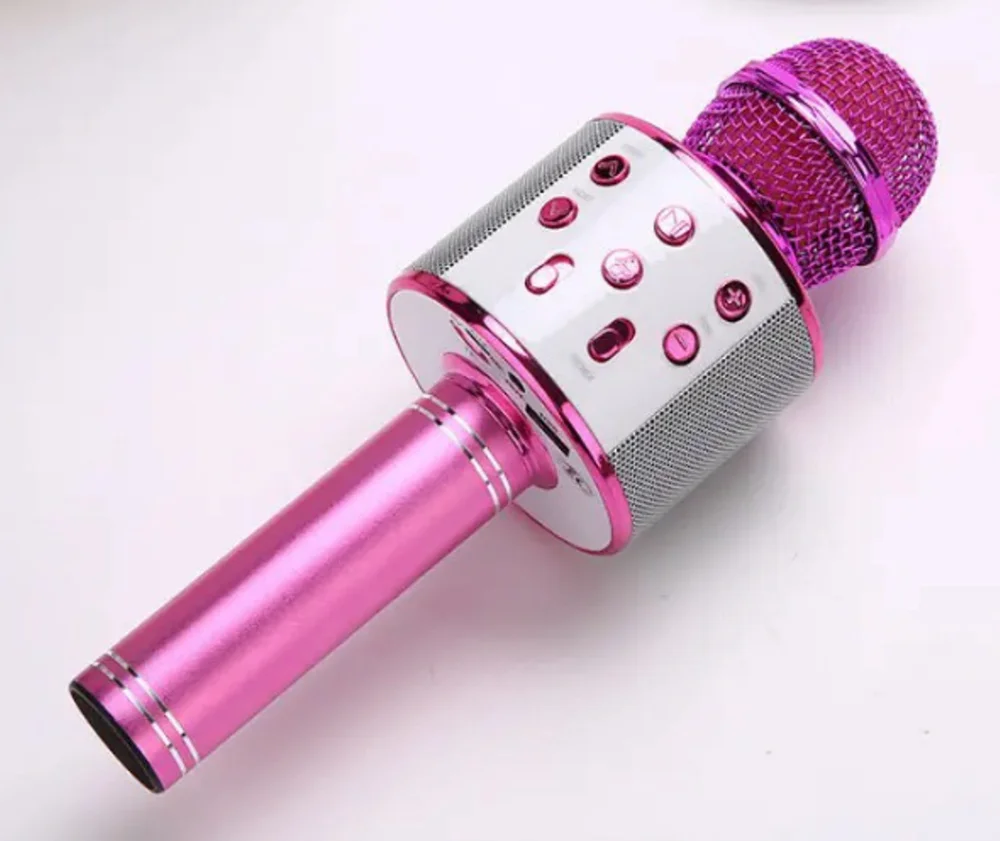 Imagem 2 de 3 do produto Microfone Sem Fio Karaoke Bluetooth Alto Falante Embutido Usb Cor Rosa Pink