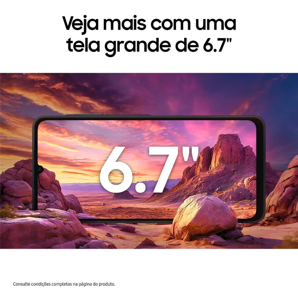 Celular Samsung Galaxy A06, 128GB, 4gb Ram, Tela 6.7”, Câm. Traseira 50+2mp, Frontal 8mp Branco