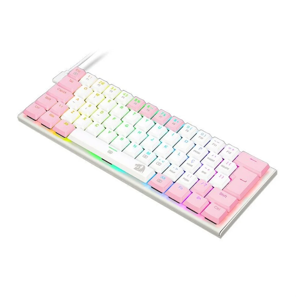 Imagem 2 de 5 do produto Teclado Gamer Mecânico Redragon Anivia, RGB, Switch Blue, White/pink - K614wp-RGB (pt-blue)