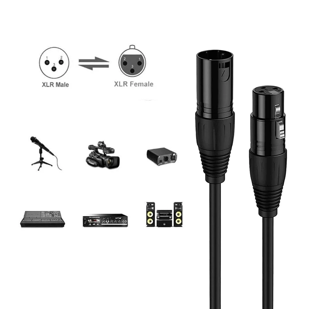 Imagem 3 de 5 do produto Cabo De Áudio Xlr 3pin Macho X Fêmea Balanceado (8 Metros)