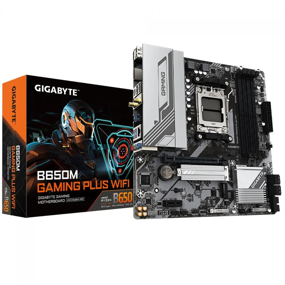Placa Mãe Gigabyte B650m Gaming Plus Wifi, Chipset B650, Amd Am5, M-atx, Ddr5