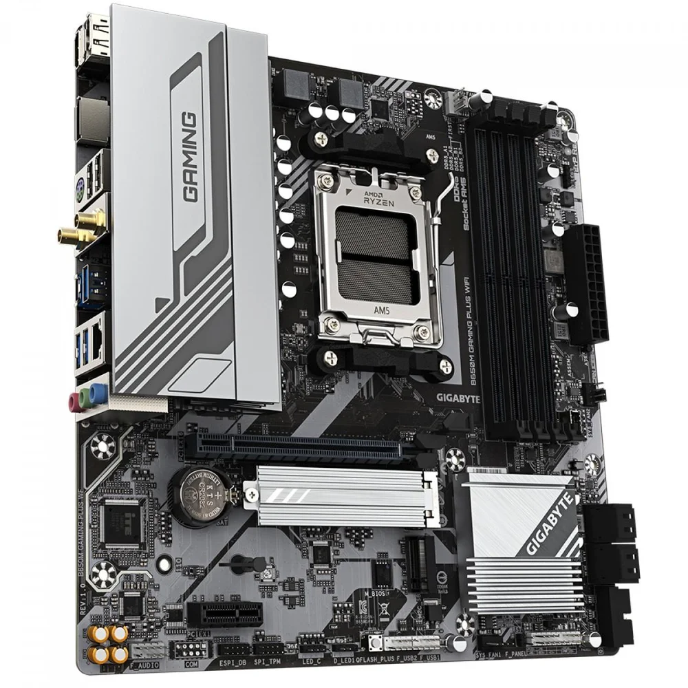 Imagem 3 de 5 do produto Placa Mãe Gigabyte B650m Gaming Plus Wifi, Chipset B650, Amd Am5, M-atx, Ddr5