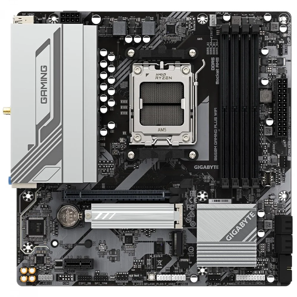 Imagem 5 de 5 do produto Placa Mãe Gigabyte B650m Gaming Plus Wifi, Chipset B650, Amd Am5, M-atx, Ddr5