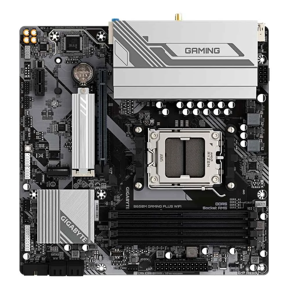 Placa Mãe Gigabyte B650m Gaming Plus Wifi (ver. 1.0), Ddr5, Am5, Micro Atx 8