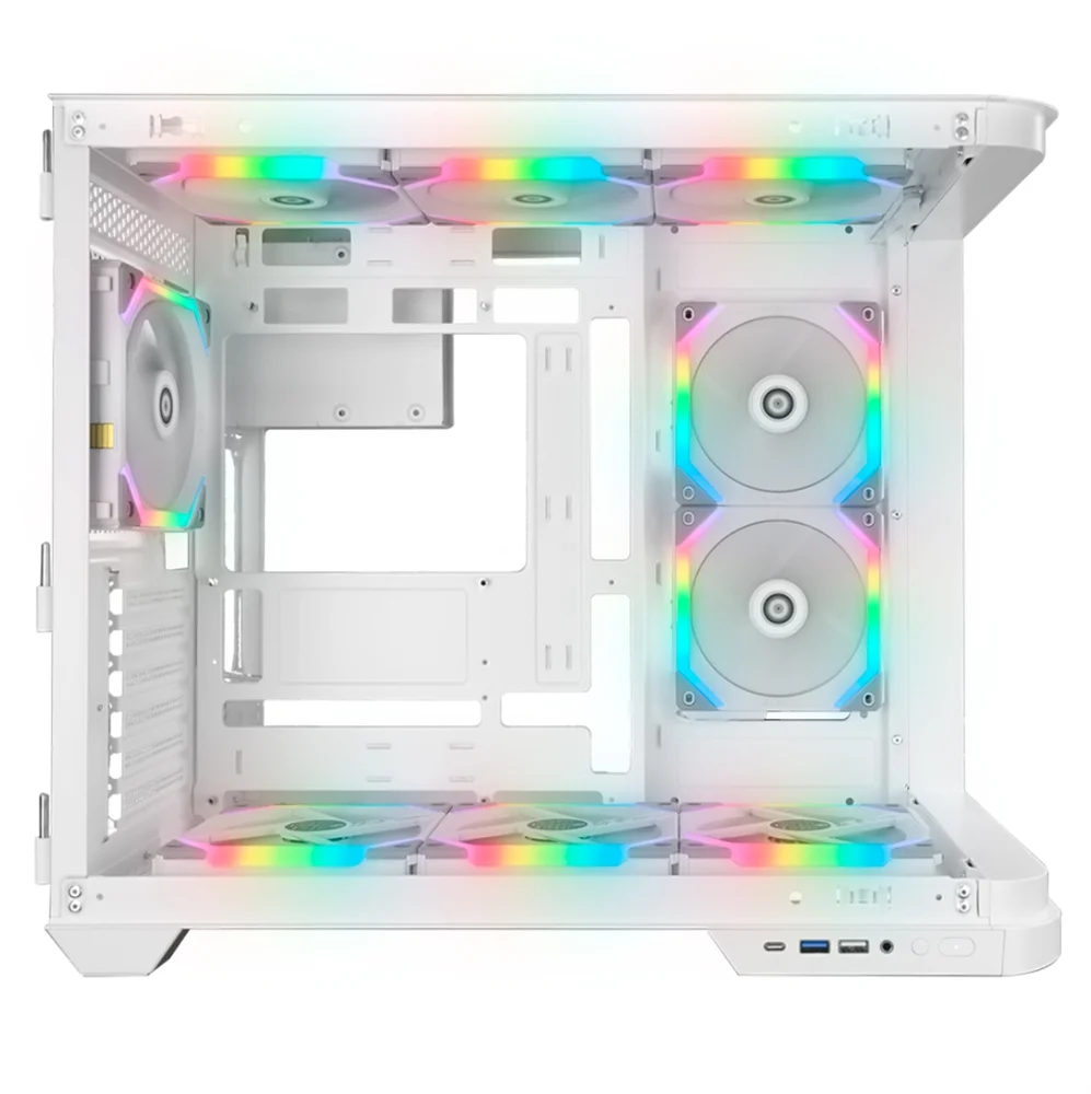 Imagem 5 de 5 do produto Gabinete Gamer Redragon Wideload Extreme, Mid Tower, Atx, Lateral/Frontal Em Vidro Temperado, Branco - Ca-605w