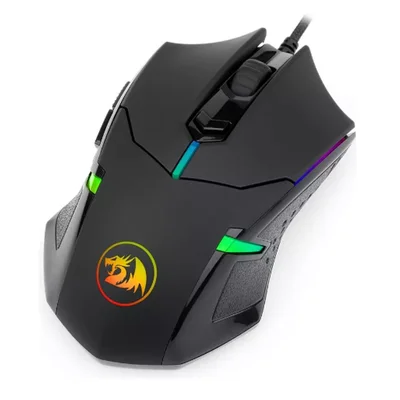 Mouse Gamer com Fio Redragon Usb Centrophorus M601 Rgb 7200dpi 1000hz Cor Preto