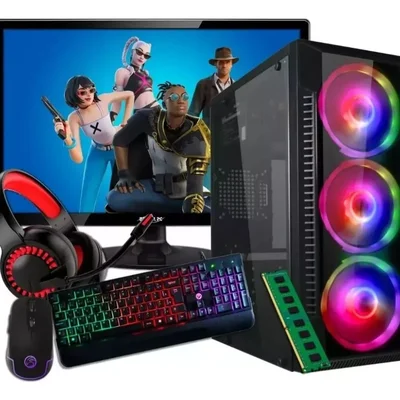Computador PC Gamer I7 6ª 16gb Ram Ddr4 SSD 480GB Rx580 8GB Tela 21 Wifi