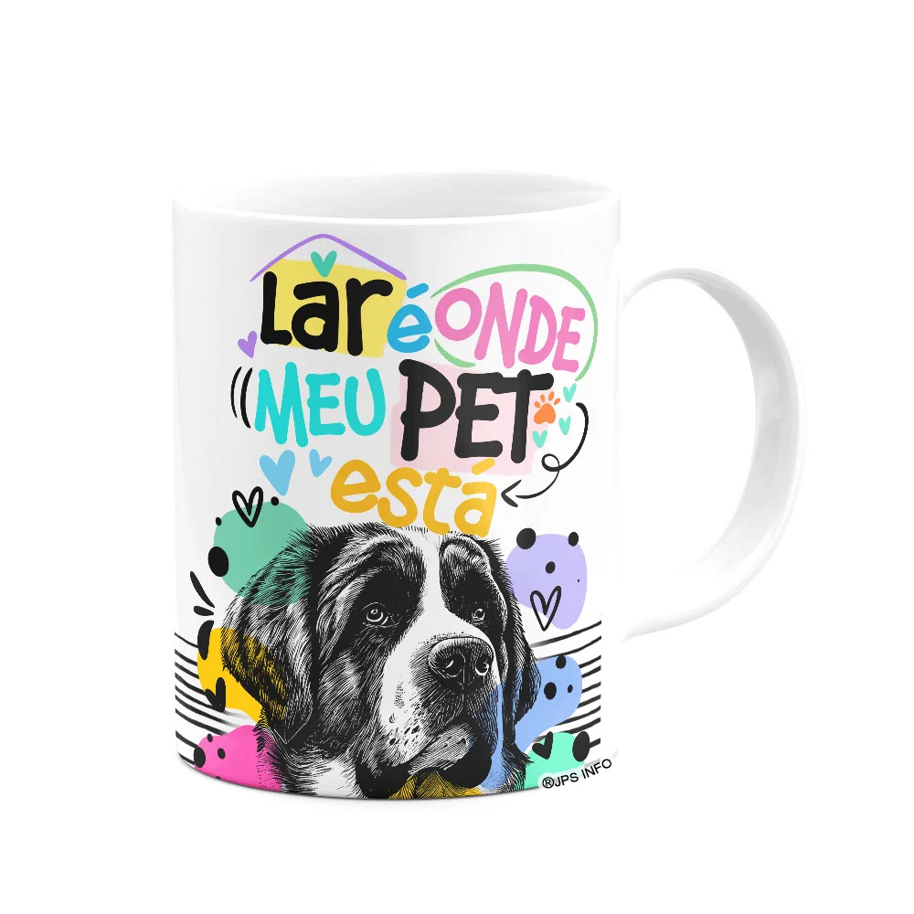 Imagem 3 de 3 do produto Caneca - Lar É Onde Meu Pet Está - Cachorro São Bernardo