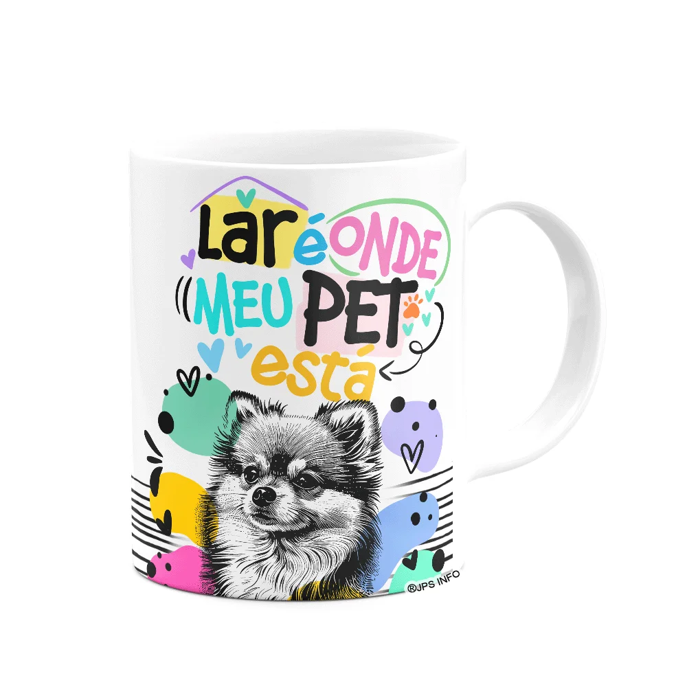 Imagem 3 de 3 do produto Caneca - Lar É Onde Meu Pet Está - Cachorro Lulu Spitz