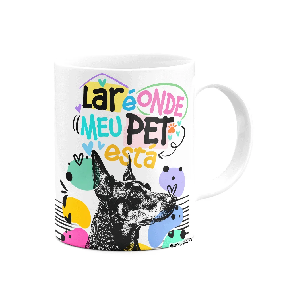 Imagem 3 de 3 do produto Caneca - Lar É Onde Meu Pet Está - Cachorro Doberman