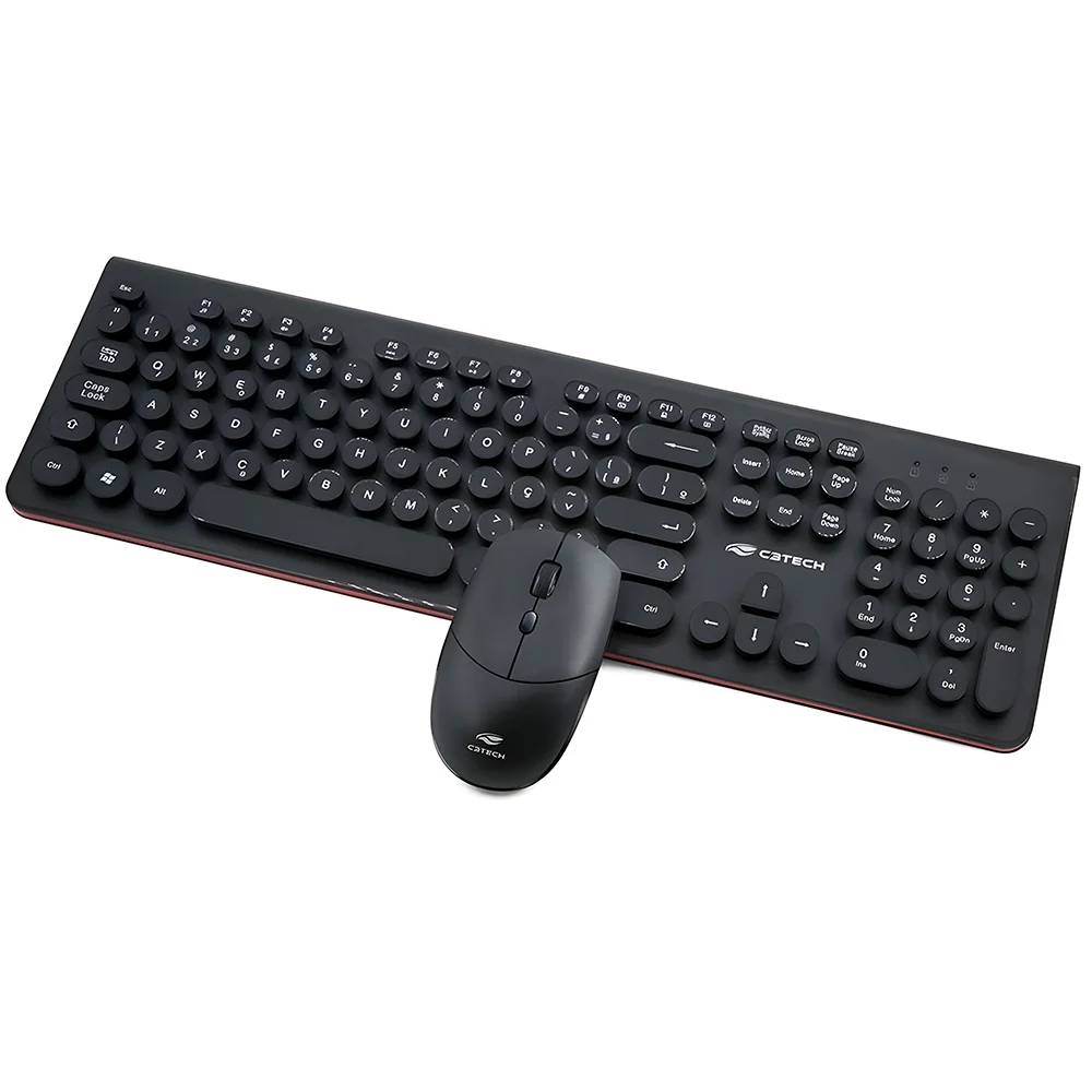 Imagem 5 de 5 do produto Kit Teclado E Mouse C3tech K-w80bk Wireless Abnt2 Multimídia 1600dpi 4 Botões - Preto