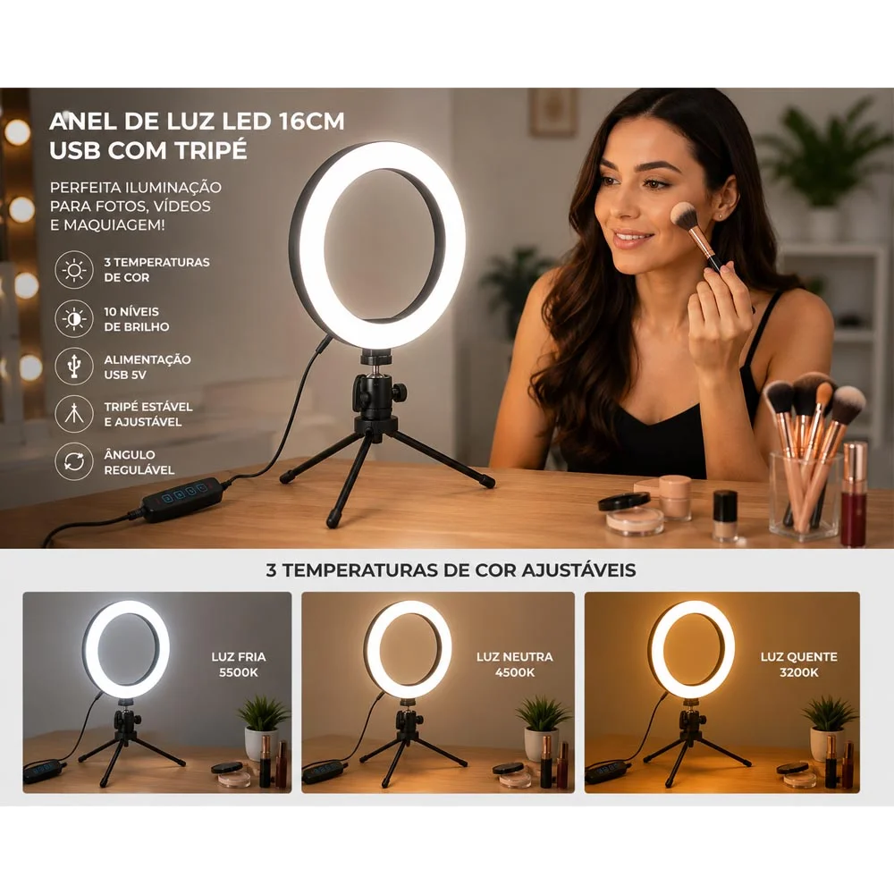 Imagem 2 de 4 do produto Iluminador Ring Light Lam-8479 Inova