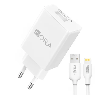 Carregador Usb 1hora + Cabo Lightning 2.0a Iphone Branco