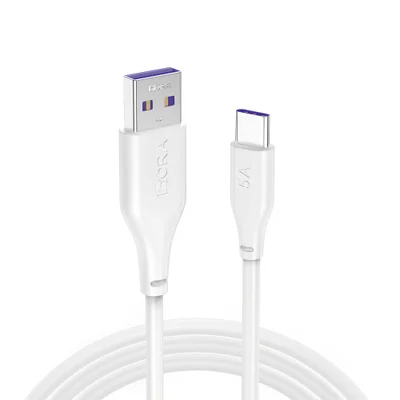 Cabo De Dados Usb C 1 Hora 5a Macho 2 Metros Branco