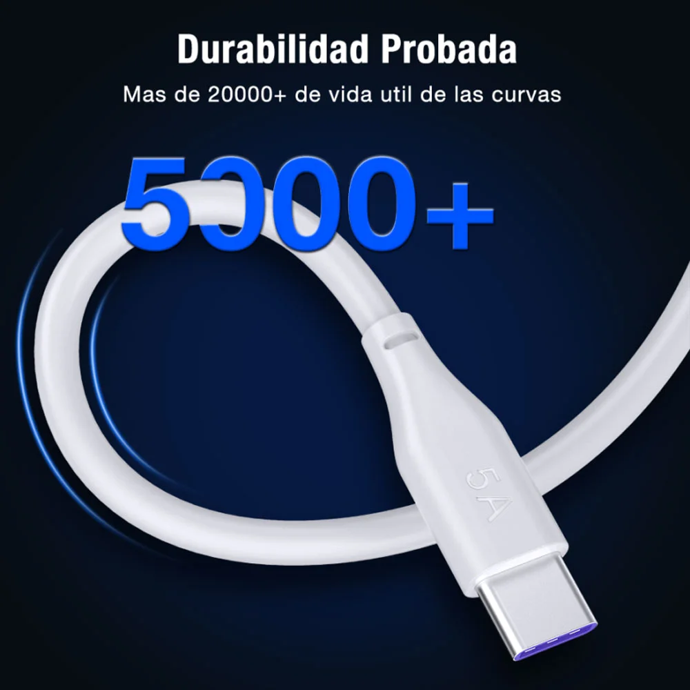 Imagem 3 de 5 do produto Cabo De Dados Usb C 1 Hora 5a Macho 2 Metros Branco