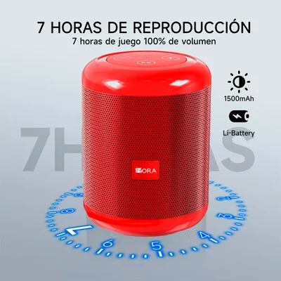 Caixa Som 1hora Alto-falante Bluetooth Portátil Vermelho — foto 3