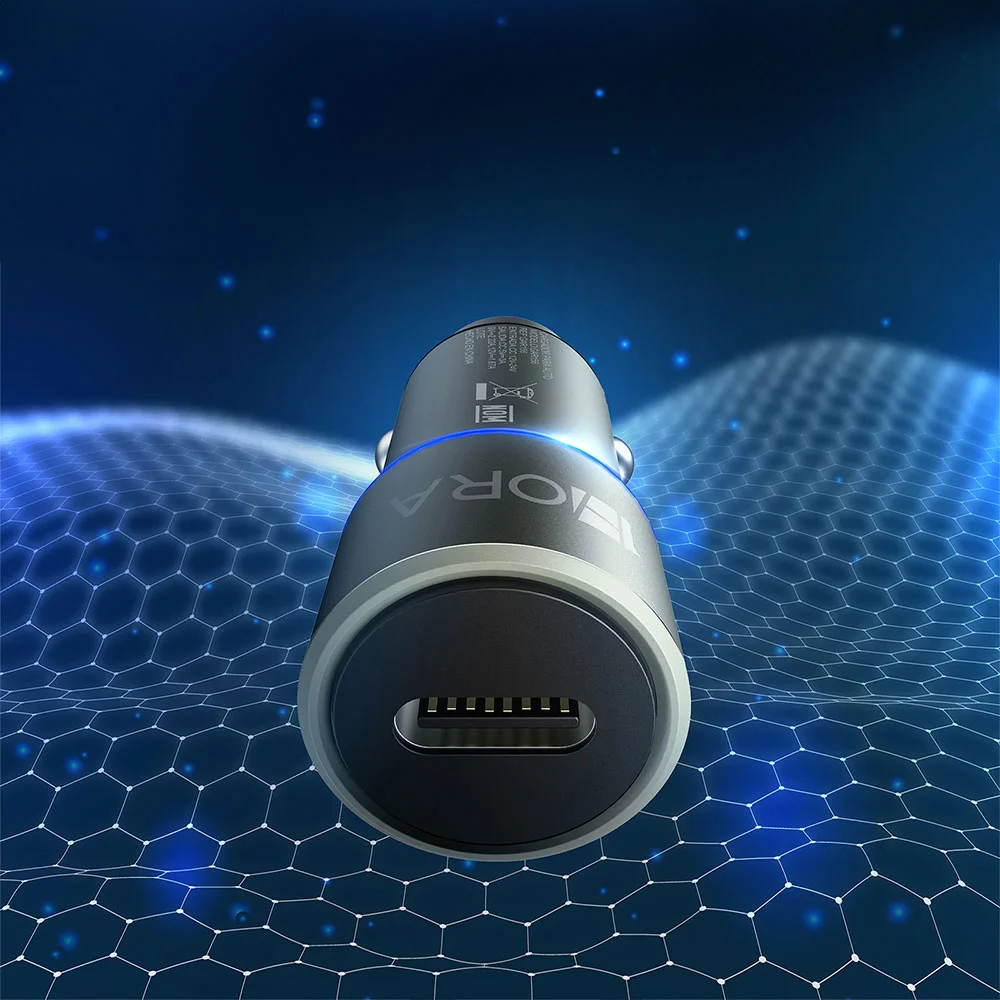 Imagem 3 de 5 do produto Carregador Veicular Carro 1hora 3a+cabo Usb Tipoc Carbon