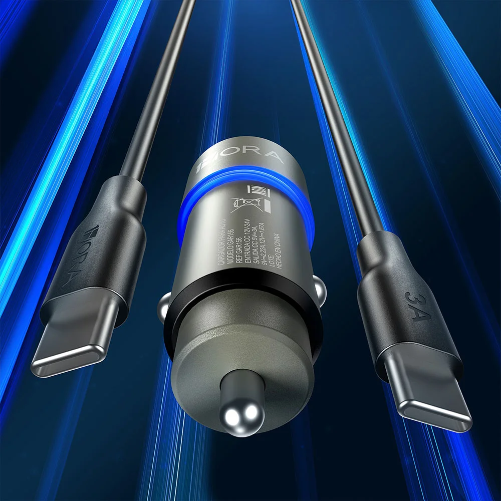 Imagem 5 de 5 do produto Carregador Veicular Carro 1hora 3a+cabo Usb Tipoc Carbon