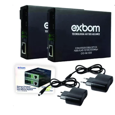 Par Conversor Mídia Fibra Óptica A+b Gigabit 1000 Mbps Rj45