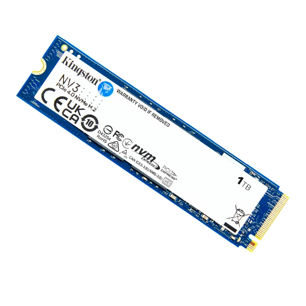 SSD Kingston 1TB Nv3 M.2 Nvme PCIe 4, Leitura 6000MB/s, Gravação 4000MB/s, Ultra Rápido - Snv3s/1000g