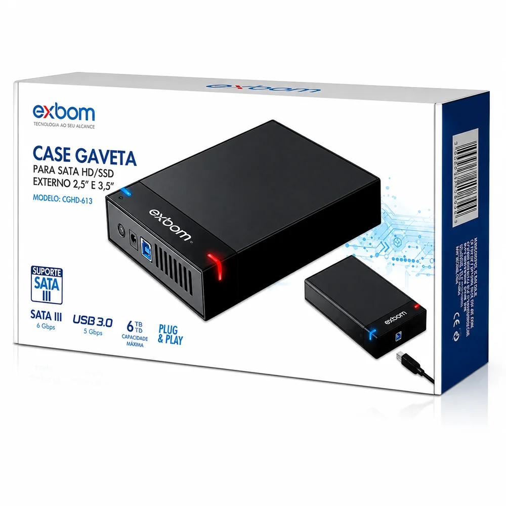 Case Hd Sata 3,5 Externo Usb 3,0 Para Hd De Desk E Note SSD Case Hd Sata 3,5 Externo Usb 3,0 Para Hd De Desk E Note SSD