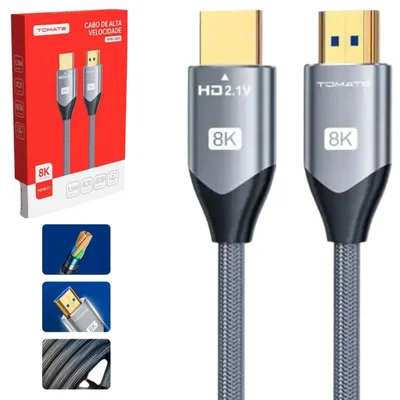 Cabo HDMI 3mt V2.1 8k/60hz 4k/120hz 10.2gbps Mhd-8003 Tomate