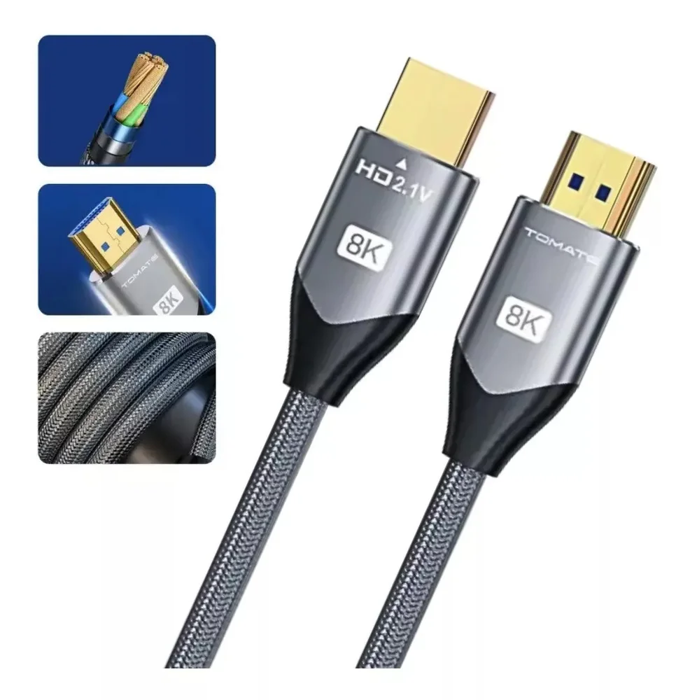 Imagem 4 de 4 do produto Cabo HDMI 3mt V2.1 8k/60hz 4k/120hz 10.2gbps Mhd-8003 Tomate