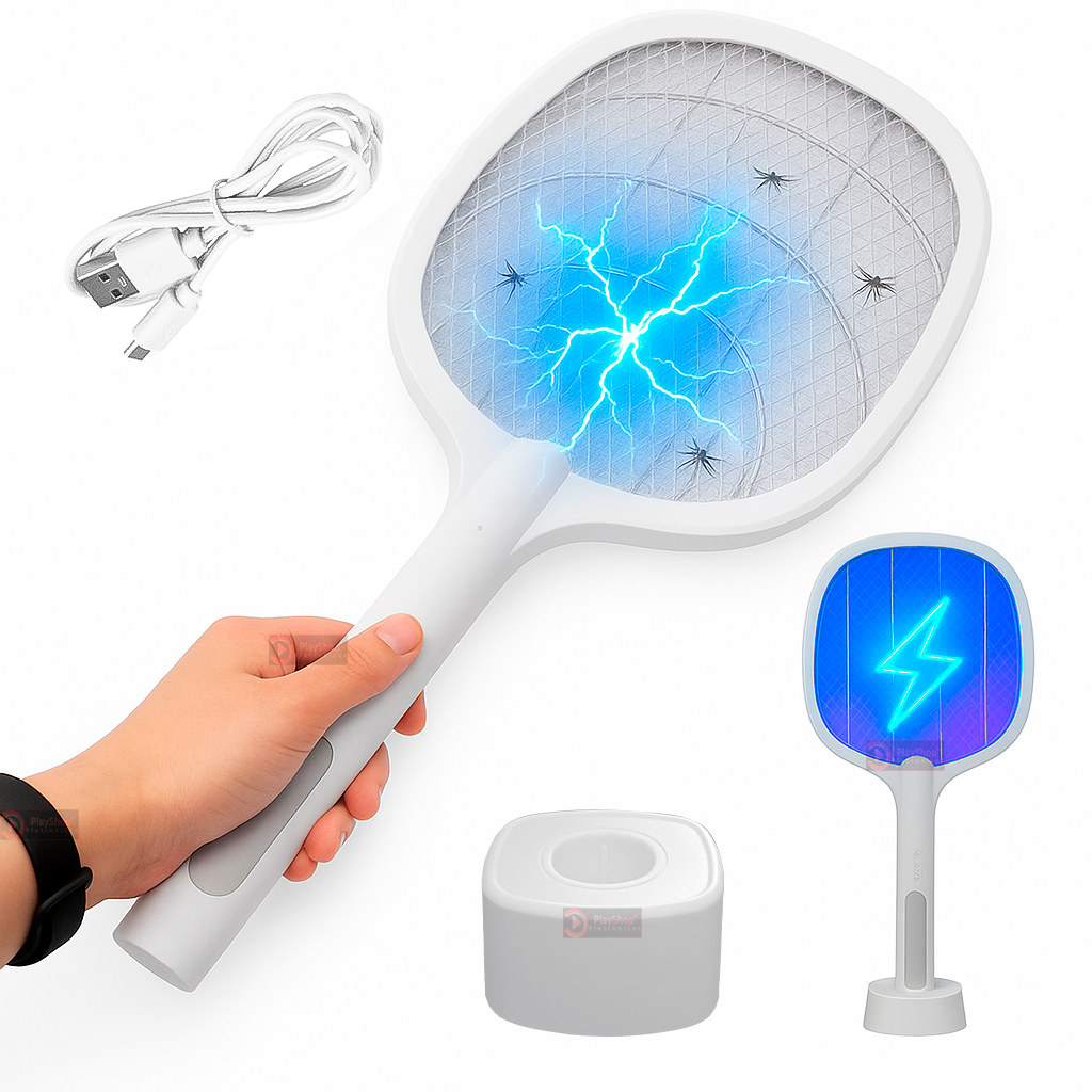 Luminária Mata Mosquito Mosca Pernilongo, Repelente Eletrônico, Recarregável Portátil - 2 Em 1