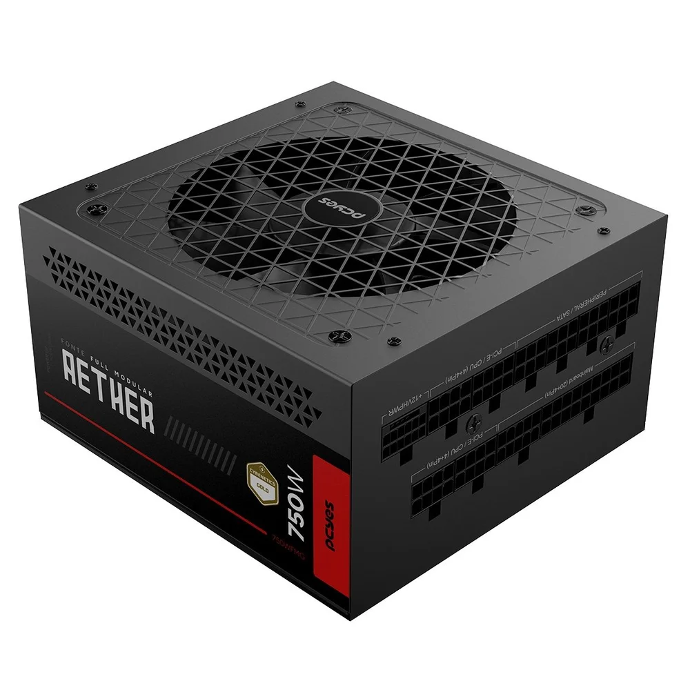 Fonte Gamer PCyes Aether 750w Full Modular Cybenetics Gold PCie 5.0 Atx 3.1 - 750wfmg