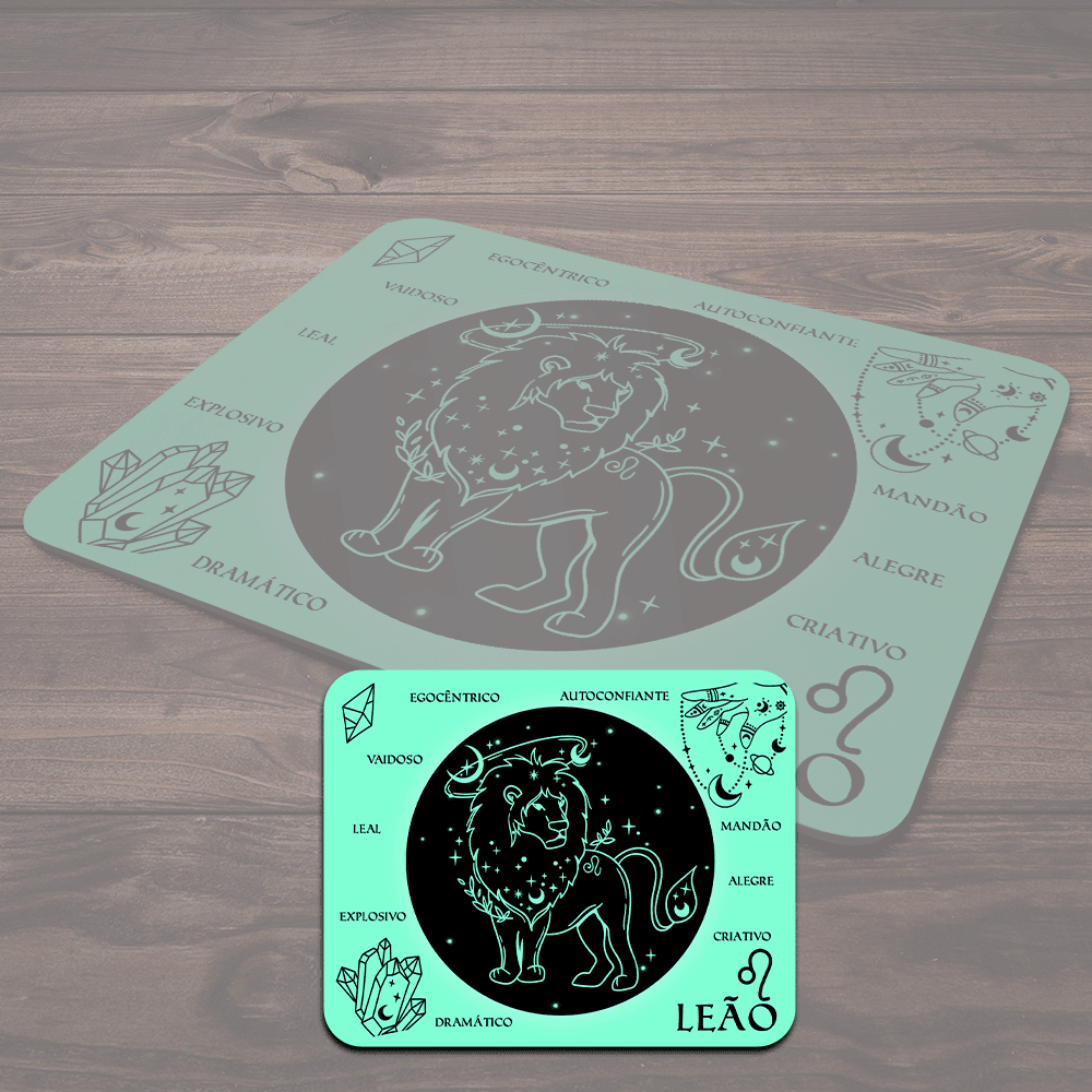 Mouse Pad Signos - Leão - Aqua Green 22x18 Mouse Pad Signos - Leão - Aqua Green 22x18