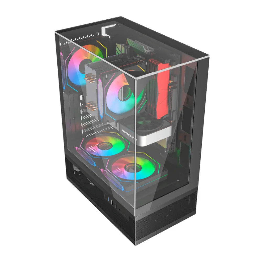 Imagem 2 de 5 do produto Gabinete Liketec Kingdom Dark Mid Tower Vidro Temperado Usb S/fan Preto