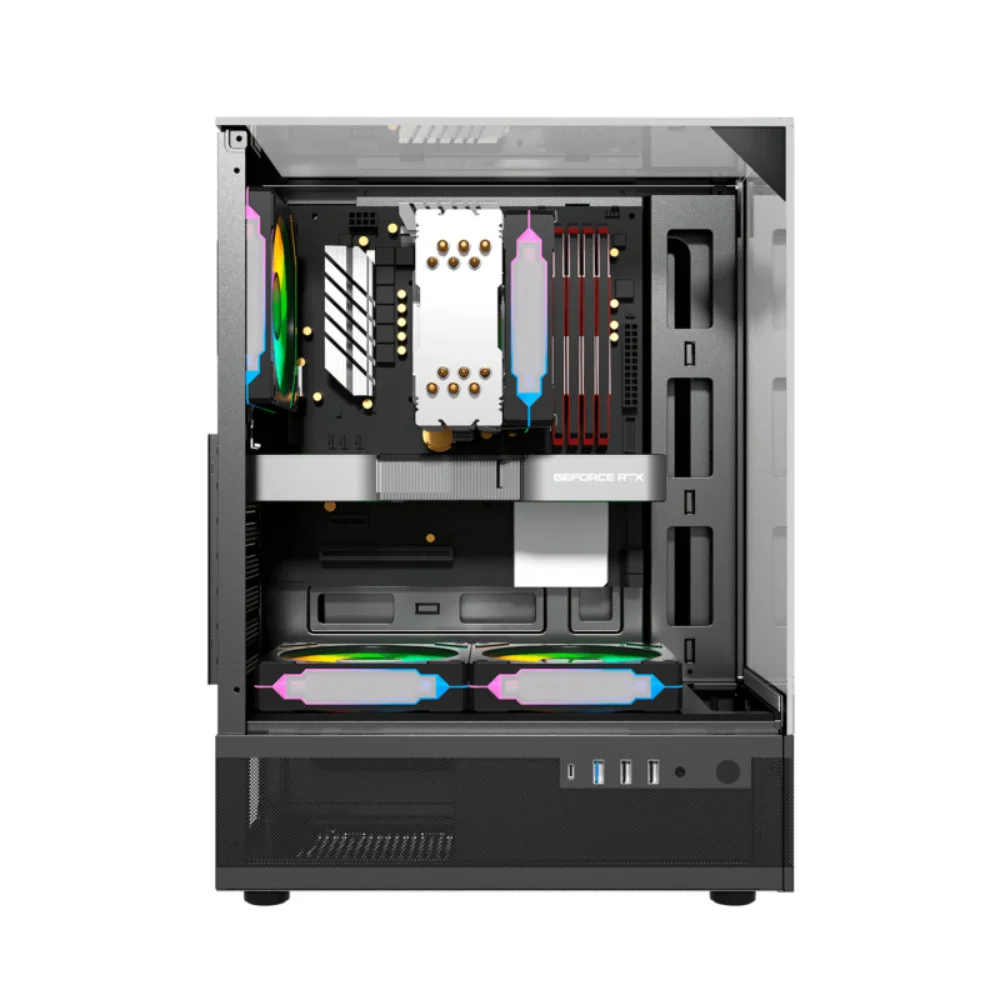 Imagem 5 de 5 do produto Gabinete Liketec Kingdom Dark Mid Tower Vidro Temperado Usb S/fan Preto