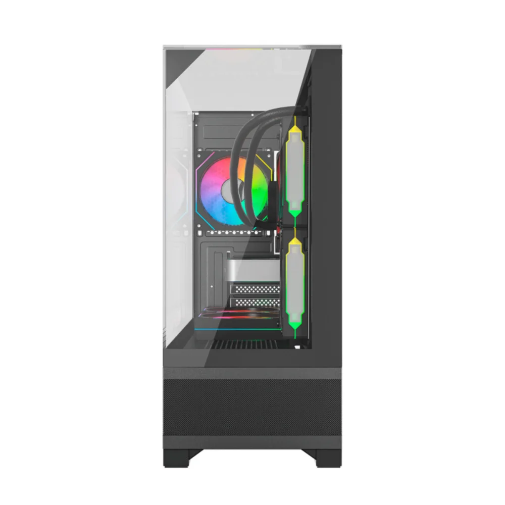 Imagem 2 de 5 do produto Gabinete Liketec Mahal Dark Mid Tower Vidro Temperado Usb S/fan Preto