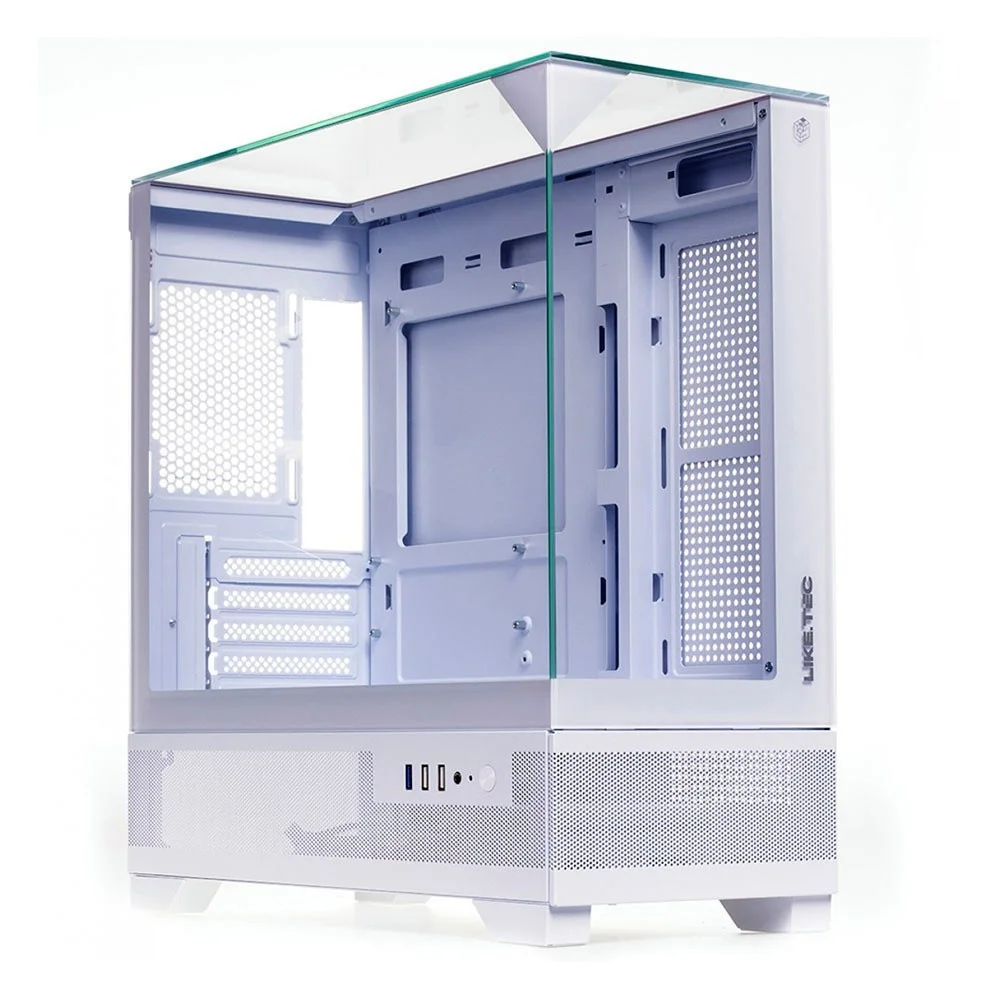 Imagem 2 de 5 do produto Gabinete Liketec Mahal Snow Mid Tower Vidro Temperado Usb S/fan Branco