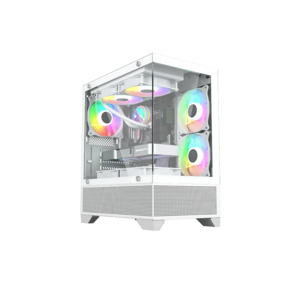 Gabinete Liketec Kingdom Snow  Mid Tower Vidro Temperado Usb S/fan Branco