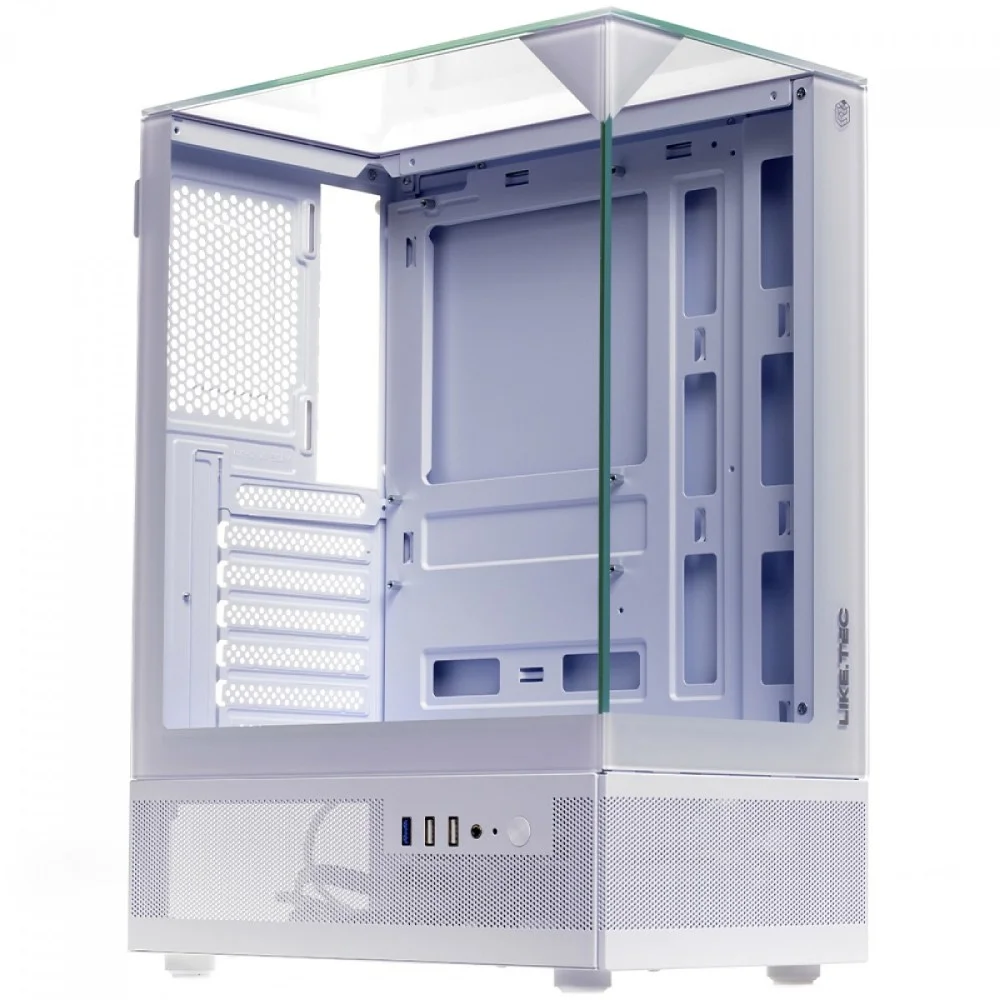 Imagem 3 de 5 do produto Gabinete Liketec Kingdom Snow  Mid Tower Vidro Temperado Usb S/fan Branco