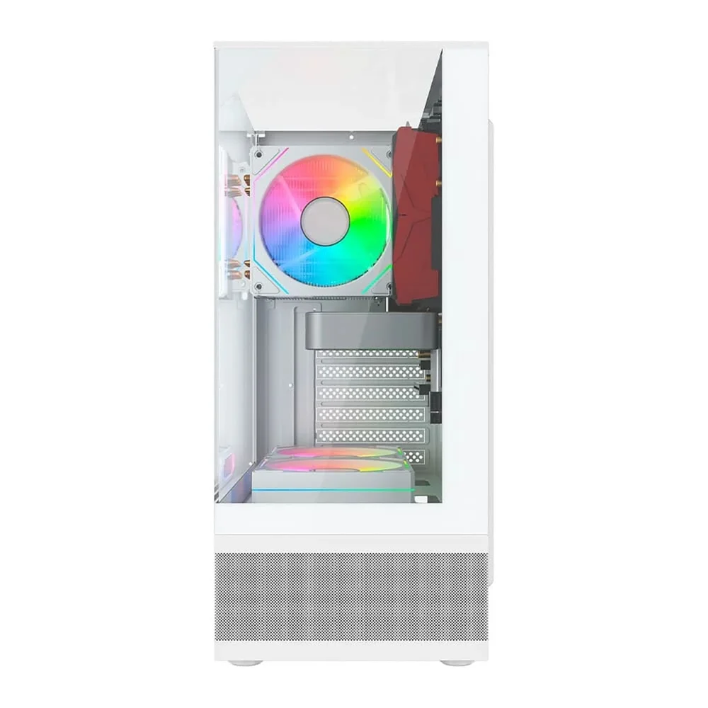 Imagem 5 de 5 do produto Gabinete Liketec Kingdom Snow  Mid Tower Vidro Temperado Usb S/fan Branco